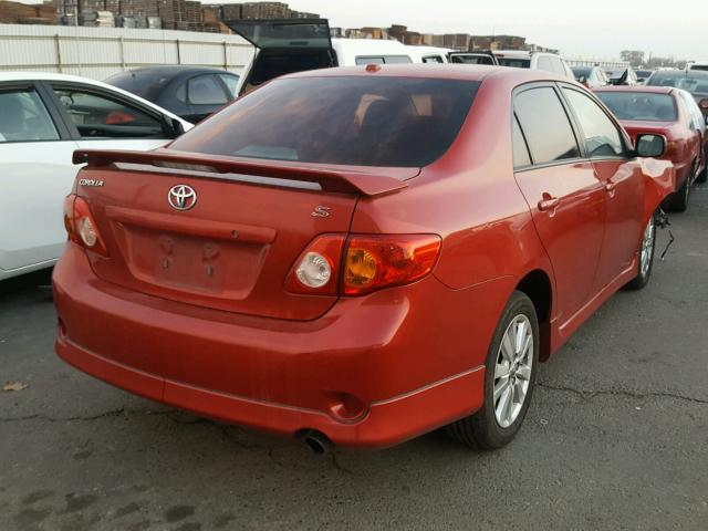 1NXBU4EE3AZ266109 - 2010 TOYOTA COROLLA BA RED photo 4