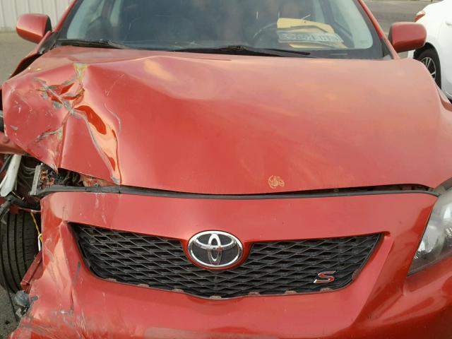 1NXBU4EE3AZ266109 - 2010 TOYOTA COROLLA BA RED photo 7