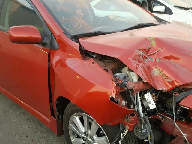 1NXBU4EE3AZ266109 - 2010 TOYOTA COROLLA BA RED photo 9