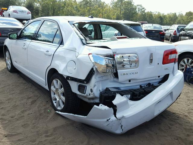 3LNHM26T17R668738 - 2007 LINCOLN MKZ WHITE photo 3