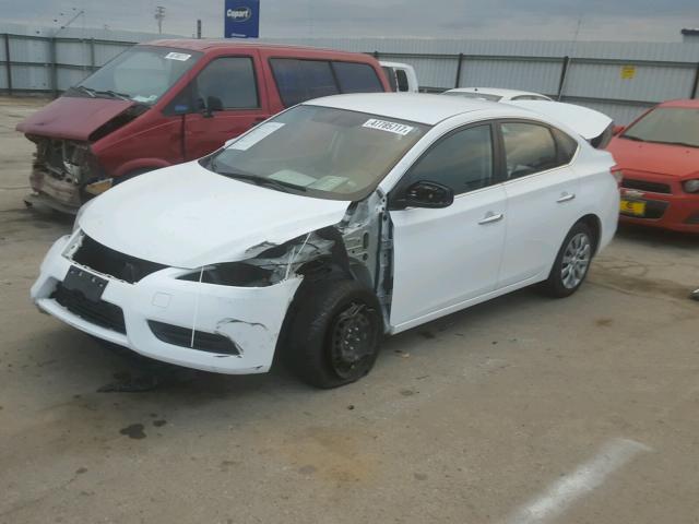 3N1AB7AP6FL629909 - 2015 NISSAN SENTRA S WHITE photo 2