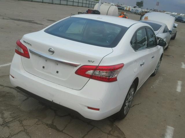 3N1AB7AP6FL629909 - 2015 NISSAN SENTRA S WHITE photo 4