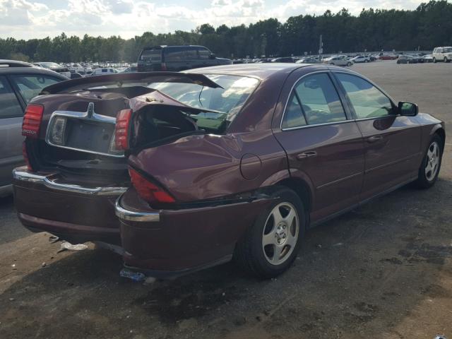 1LNHM86S81Y682588 - 2001 LINCOLN LS BURGUNDY photo 4