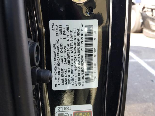 2HGFG3B08FH506069 - 2015 HONDA CIVIC EXL 黑色 照片 10