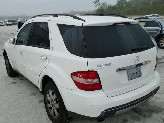 4JGBB86E26A021774 - 2006 MERCEDES-BENZ ML 350 WHITE photo 3