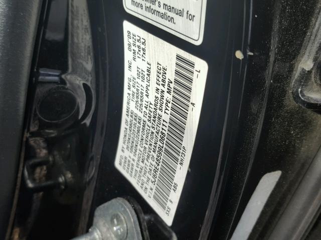 5J6RE48599L068111 - 2009 HONDA CR-V EX შავი ფოტო 10