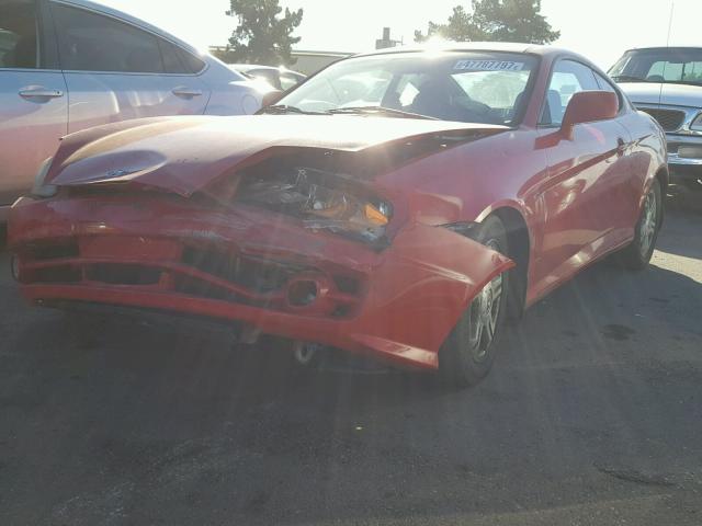 KMHHN65F33U043650 - 2003 HYUNDAI TIBURON GT RED photo 2