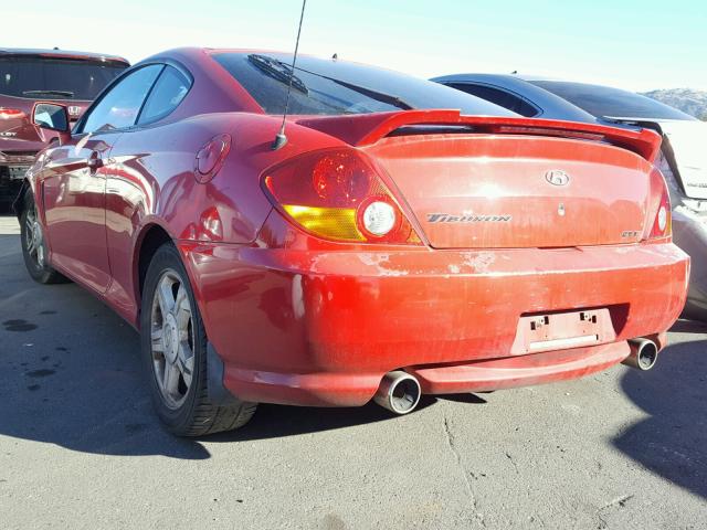 KMHHN65F33U043650 - 2003 HYUNDAI TIBURON GT RED photo 3