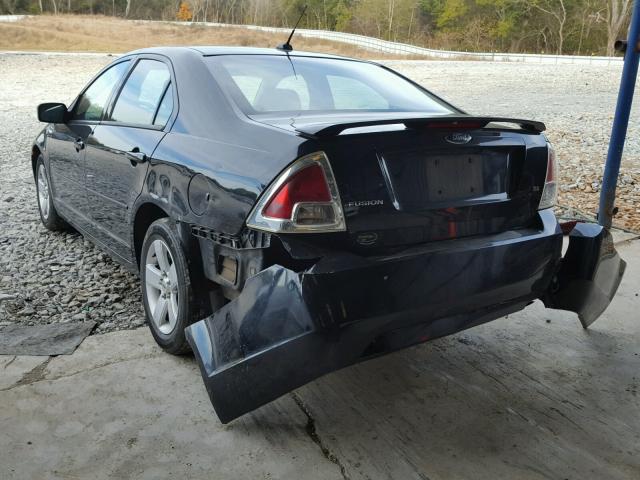 3FAHP07Z48R127662 - 2008 FORD FUSION SE BLACK photo 3