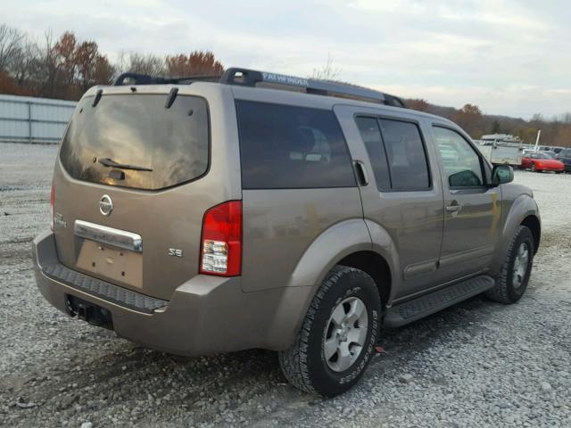 5N1AR18W76C606343 - 2006 NISSAN PATHFINDER TAN photo 4