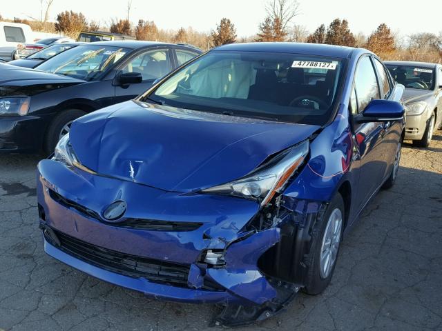 JTDKBRFU9G3509594 - 2016 TOYOTA PRIUS BLUE photo 2