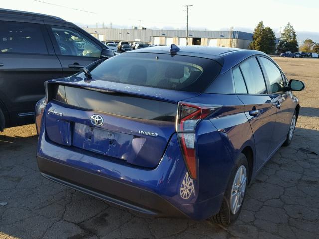 JTDKBRFU9G3509594 - 2016 TOYOTA PRIUS BLUE photo 4