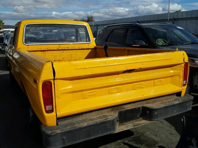 F25HR063521 - 1977 FORD F-250 YELLOW photo 3