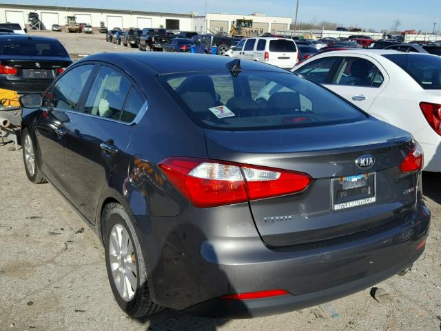 KNAFX4A87E5049219 - 2014 KIA FORTE EX GRAY photo 3