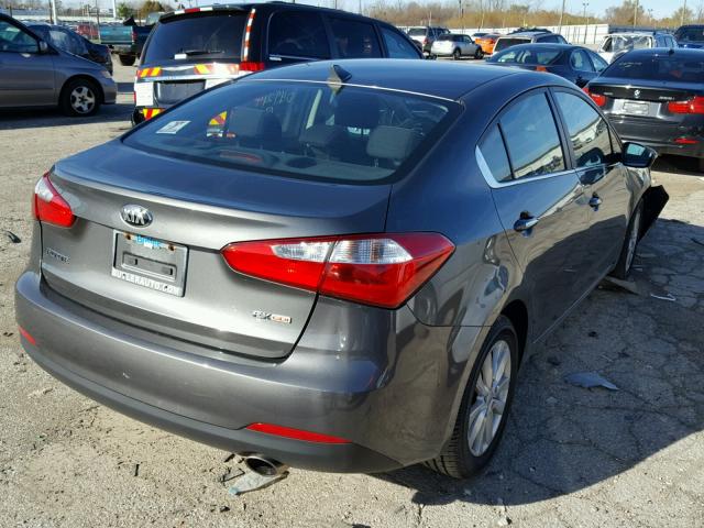 KNAFX4A87E5049219 - 2014 KIA FORTE EX GRAY photo 4