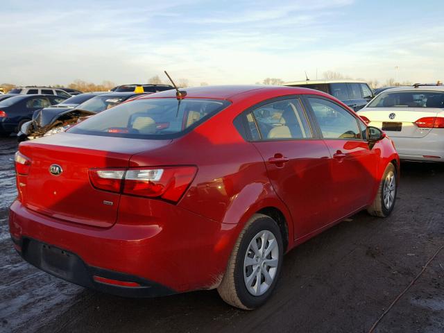 KNADM4A37D6285284 - 2013 KIA RIO LX RED photo 4