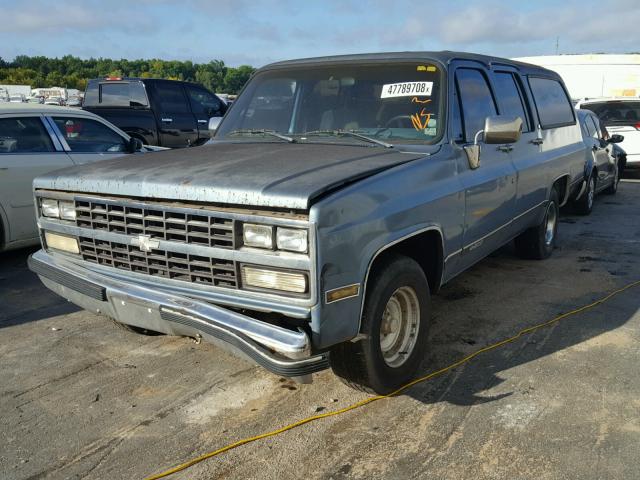 1GNER16K9LF172580 - 1990 CHEVROLET SUBURBAN R BLUE photo 2