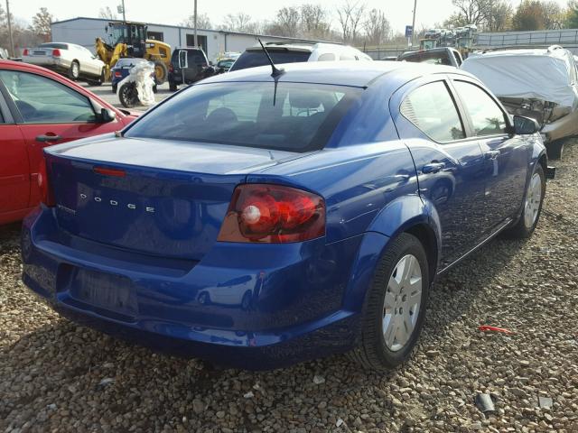 1C3CDZAB7DN690428 - 2013 DODGE AVENGER SE BLUE photo 4