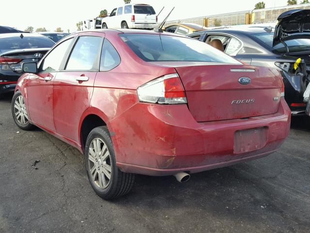 1FAHP3HN7BW197321 - 2011 FORD FOCUS SEL RED photo 3