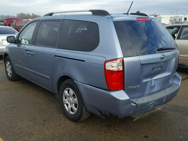 KNDMB233696303792 - 2009 KIA SEDONA EX BLUE photo 3