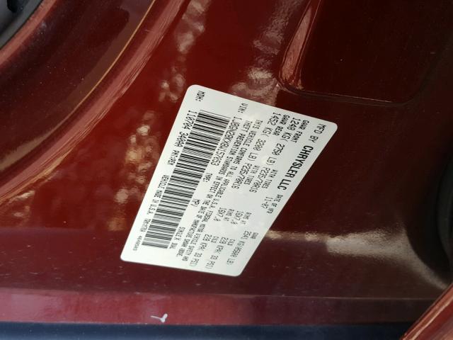 1J8GN28KX8W157053 - 2008 JEEP LIBERTY SP MAROON photo 10