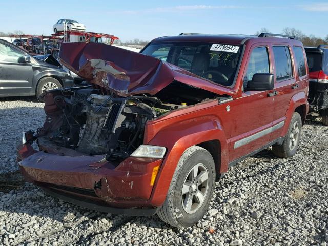1J8GN28KX8W157053 - 2008 JEEP LIBERTY SP MAROON photo 2