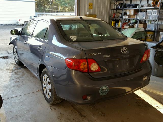 2T1BU40E39C114612 - 2009 TOYOTA COROLLA BA GRAY photo 3