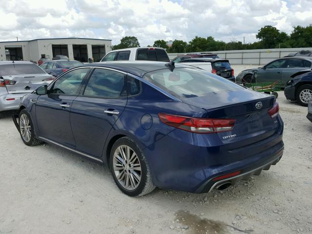 5XXGV4L29HG132074 - 2017 KIA OPTIMA SXL BLUE photo 3