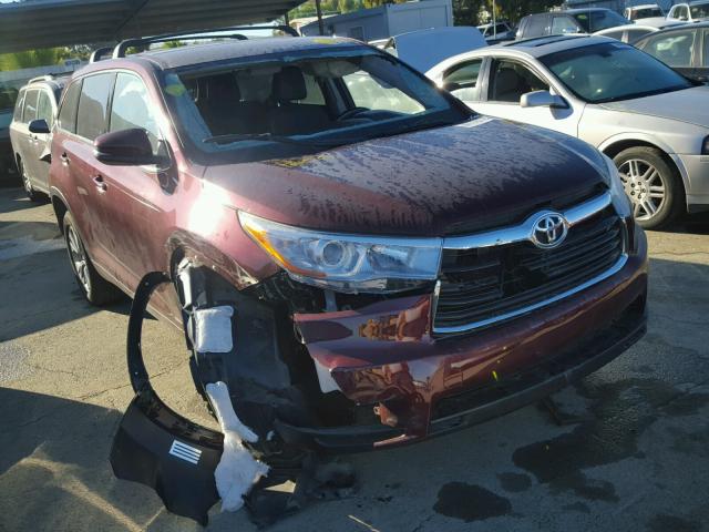 5TDZKRFH4GS185213 - 2016 TOYOTA HIGHLANDER MAROON photo 1