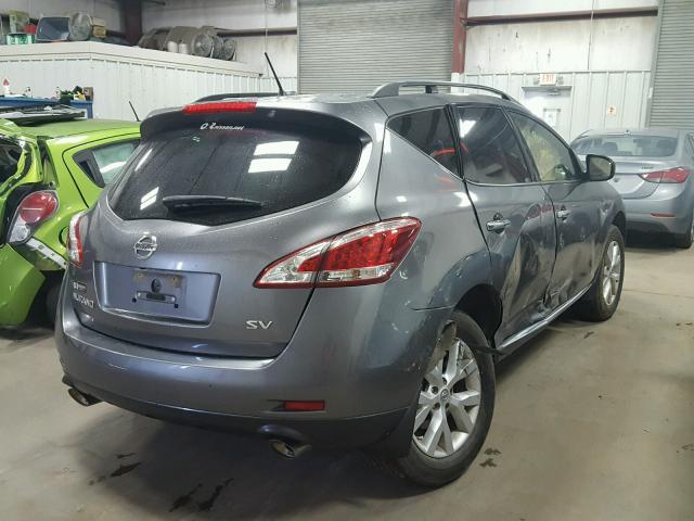 JN8AZ1MUXEW419155 - 2014 NISSAN MURANO S GRAY photo 4