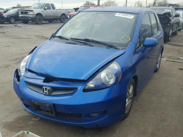 JHMGD38647S049342 - 2007 HONDA FIT S BLUE photo 2