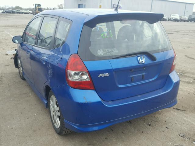 JHMGD38647S049342 - 2007 HONDA FIT S BLUE photo 3