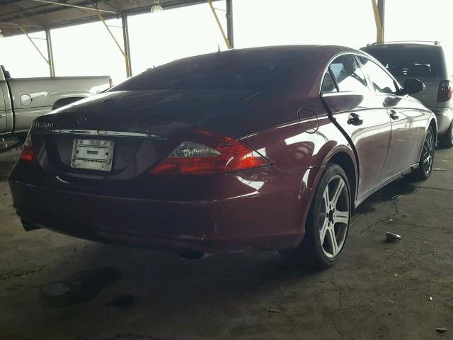 WDDDJ75X16A019310 - 2006 MERCEDES-BENZ CLS 500C MAROON photo 4