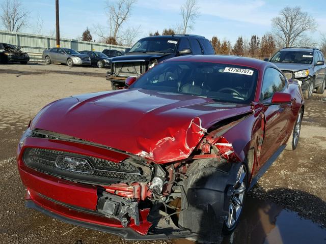 1FA6P8TH6F5354807 - 2015 FORD MUSTANG RED photo 2