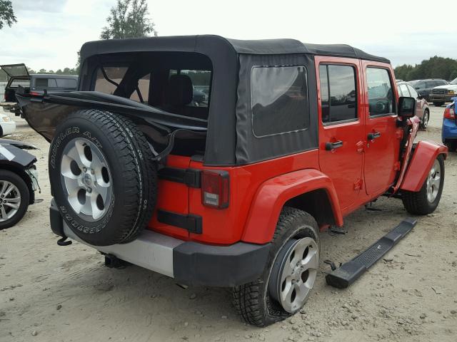 1C4BJWEG4FL755657 - 2015 JEEP WRANGLER U RED photo 4