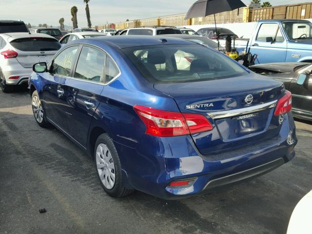 3N1AB7APXHY327481 - 2017 NISSAN SENTRA S BLUE photo 3