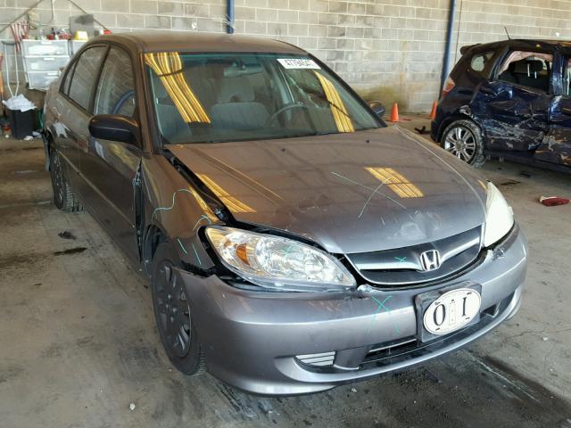 1HGES16514L012382 - 2004 HONDA CIVIC LX GRAY photo 1