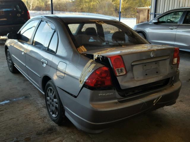 1HGES16514L012382 - 2004 HONDA CIVIC LX GRAY photo 3