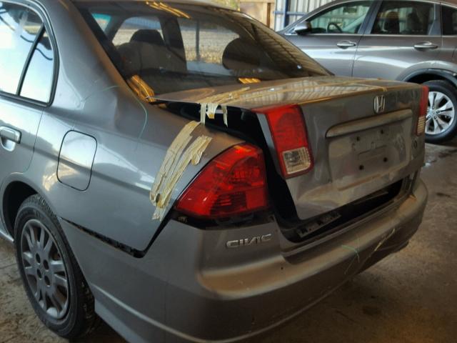 1HGES16514L012382 - 2004 HONDA CIVIC LX GRAY photo 9