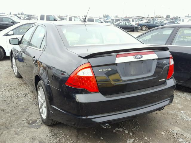 3FAHP0JG9CR378399 - 2012 FORD FUSION SEL BLACK photo 3