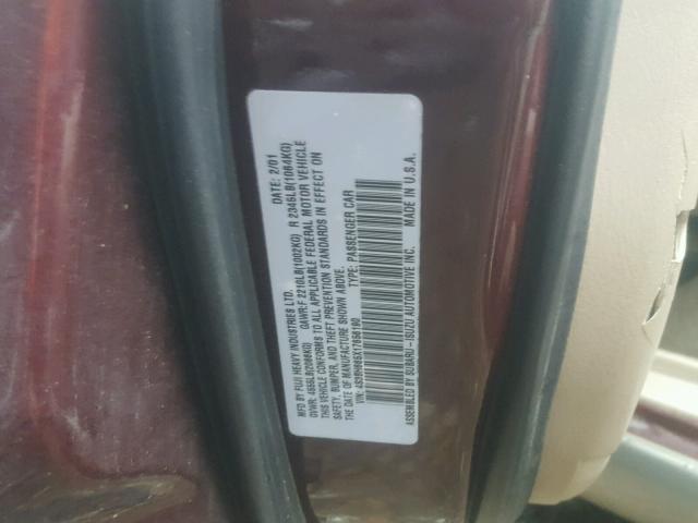 4S3BG6857V6603720 - 1997 SUBARU LEGACY OUT MAROON photo 10