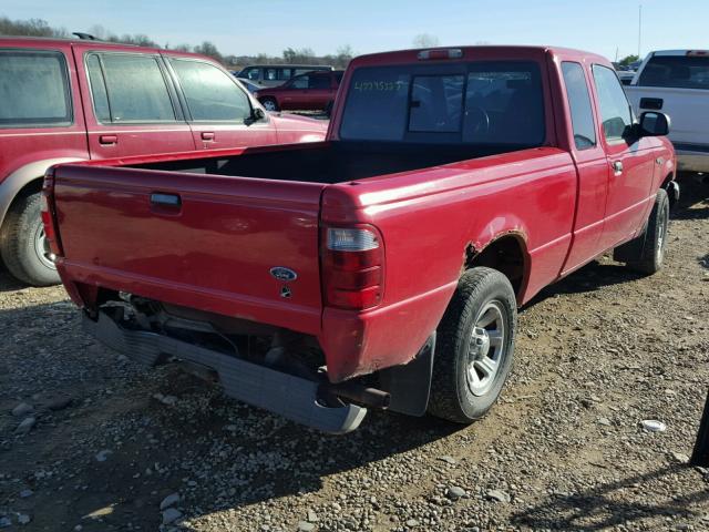 1FTYR44VX2PB29668 - 2002 FORD RANGER SUP RED photo 4