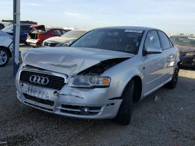 WAUDF78E78A150750 - 2008 AUDI A4 2.0T QU SILVER photo 2