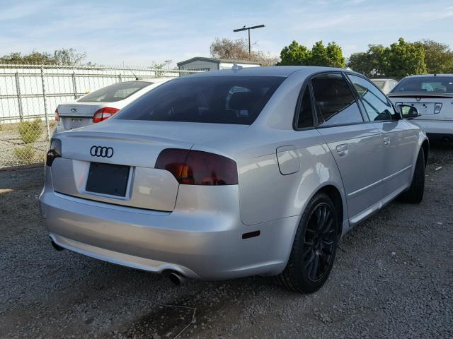 WAUDF78E78A150750 - 2008 AUDI A4 2.0T QU SILVER photo 4