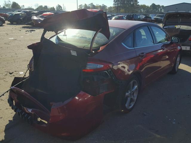 3FA6P0HD5ER230661 - 2014 FORD FUSION SE RED photo 4