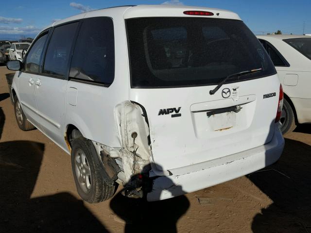 JM3LW28Y910180234 - 2001 MAZDA MPV WAGON WHITE photo 3