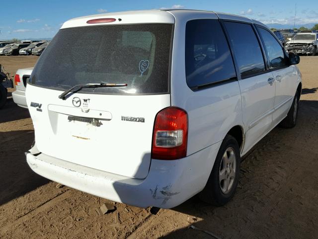 JM3LW28Y910180234 - 2001 MAZDA MPV WAGON WHITE photo 4