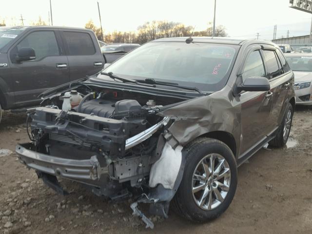 2FMDK3J9XDBB29101 - 2013 FORD EDGE SEL GRAY photo 2