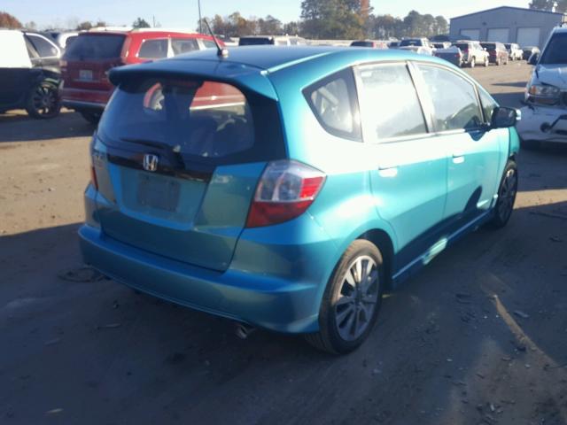 JHMGE8H64DC041516 - 2013 HONDA FIT SPORT BLUE photo 4