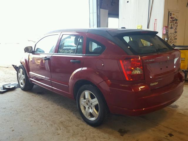 1B3HB48C57D170488 - 2007 DODGE CALIBER SX RED photo 3